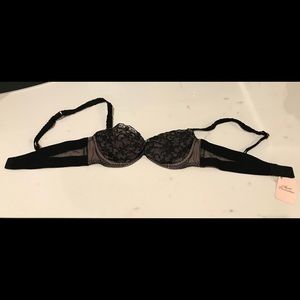 Agent Provocateur black/pink balconette bra NWT34A